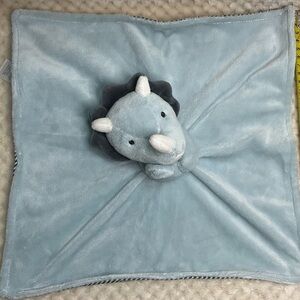 Carters Plush Blue Dinosaur Lovey Stuffed Animal Security Blanket Comfort Toy